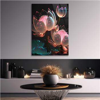 Dikey Sanat Temalı Cam Tablo 447