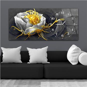 Yatay Saatli Yandan Sanat Temalı Cam Tablo 246