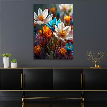 Dikey Sanat Temalı Cam Tablo 523