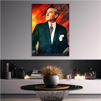 Dikey Vatan Temalı Cam Tablo 305