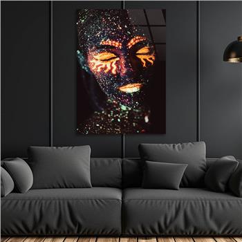 Dikey Sanat Temalı Cam Tablo 313