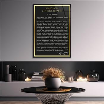 Dikey Vatan Temalı Cam Tablo 304