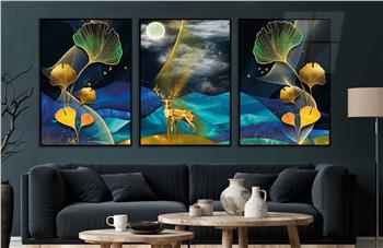 Alüminyum Çerçeveli Sanat Temalı 3lü Set CAM Tablo 0060