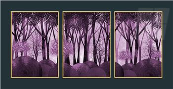 Alüminyum Çerçeveli Sanat Temalı 3lü Set MDF Tablo 0032