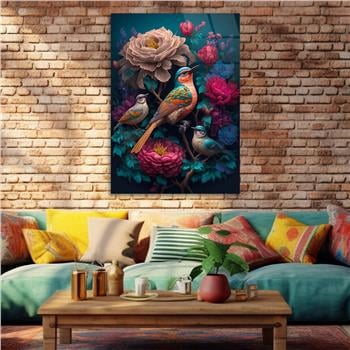 Dikey Sanat Temalı Cam Tablo 349