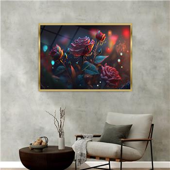 Aluminium Omlijste Natuur Thema Geharde Glasschilderij 049