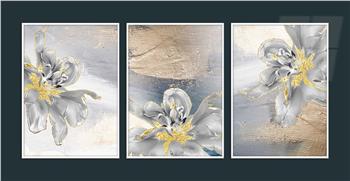 Alüminyum Çerçeveli Sanat Temalı 3lü Set MDF Tablo 0062