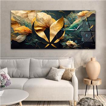 Yatay Saatli Yandan Sanat Temalı Cam Tablo 252