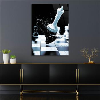 Dikey Sanat Temalı Cam Tablo 324