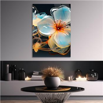 Dikey Sanat Temalı Cam Tablo 352