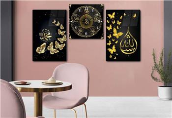 Ensemble de Tableaux et d’horloge 2 pièce sur le thème religieux