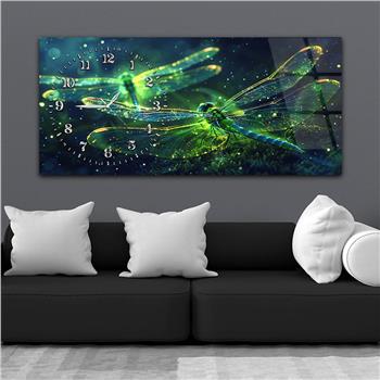 Yatay Saatli Yandan Sanat Temalı Cam Tablo 294