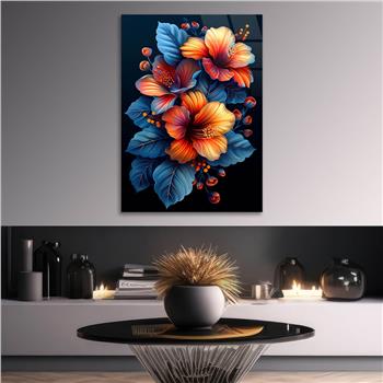 Dikey Sanat Temalı Cam Tablo 453