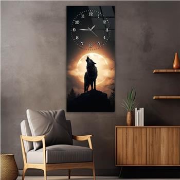 Dikey Üstten Saatli Sanat Temalı Cam Tablo 103