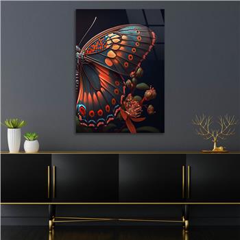 Dikey Sanat Temalı Cam Tablo 370