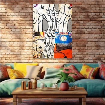 Dikey Sanat Temalı Cam Tablo 511