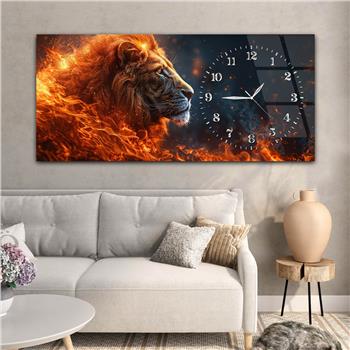 Yatay Saatli Yandan Sanat Temalı Cam Tablo 305