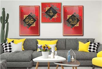 Religion Thematisches 2-teiliges bedrucktes Glas und Uhrenset