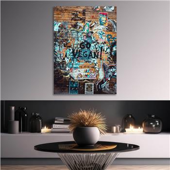 Dikey Sanat Temalı Cam Tablo 550