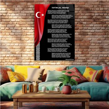 Dikey Vatan Temalı Cam Tablo 306