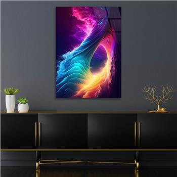 Dikey Sanat Temalı Cam Tablo 439