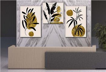 SANAT TEMALI CAM TABLO SAAT SETİ 