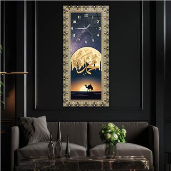 لوحة زجاجية أفقية ذات طابع ديني مع ساعة العمودية 042