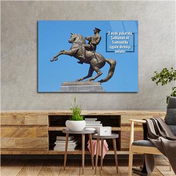 Yatay VatanTemalı Cam Tablo 136