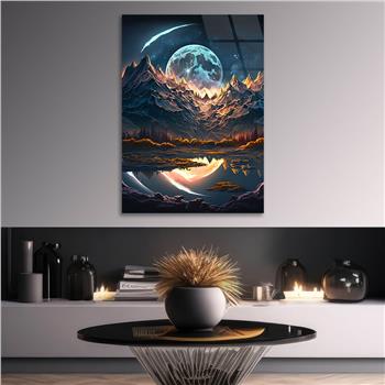 Dikey Sanat Temalı Cam Tablo 444