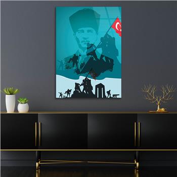 Dikey VatanTemalı Cam Tablo 159