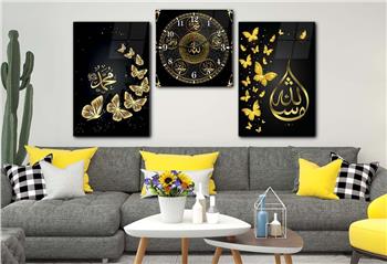 Ensemble de Tableaux et d’horloge 2 pièce sur le thème religieux