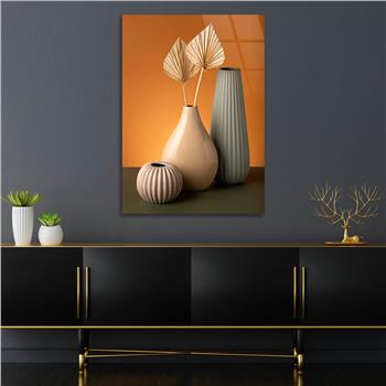 Dikey Sanat Temalı Cam Tablo 342