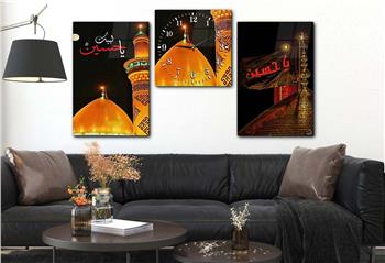 Kunst Thematisches 2-teiliges bedrucktes Glas und Uhrenset