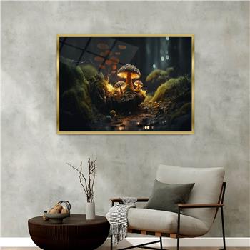 Aluminium Omlijste Natuur Thema Geharde Glasschilderij 070