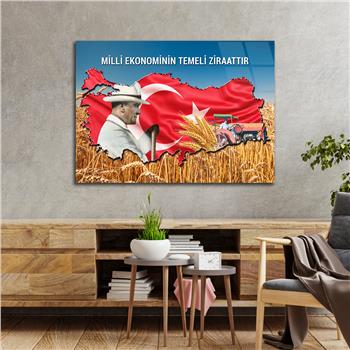 Yatay VatanTemalı Cam Tablo 121