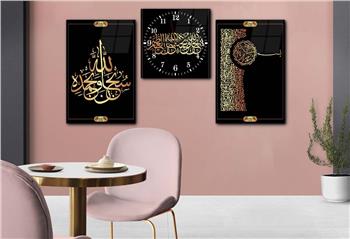 Ensemble de Tableaux et d’horloge 2 pièce sur le thème religieux