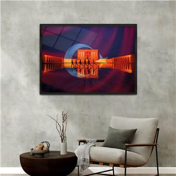 Aluminum-Framed National-Themed Tempered Glass Wall Art 068