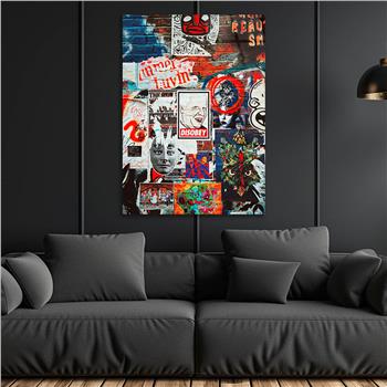 Dikey Sanat Temalı Cam Tablo 423