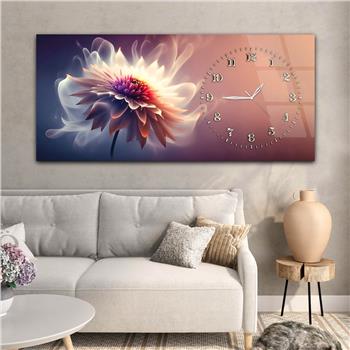 Yatay Saatli Yandan Sanat Temalı Cam Tablo 282