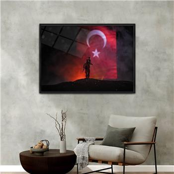 Aluminum-Framed National-Themed Tempered Glass Wall Art 062