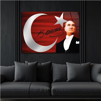 MUSTAFA KEMAL ATATÜRK GÖRSELLİ CAM TABLO