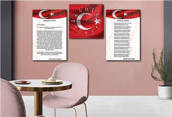 Nation Thematisches 2-teiliges bedrucktes Glas und Uhrenset