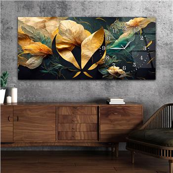 Yatay Saatli Yandan Sanat Temalı Cam Tablo 251