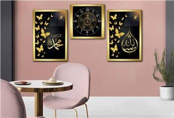 Religion Thematisches 2-teiliges bedrucktes Glas und Uhrenset