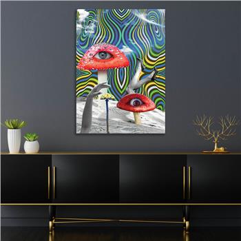 Dikey Sanat Temalı Cam Tablo 330