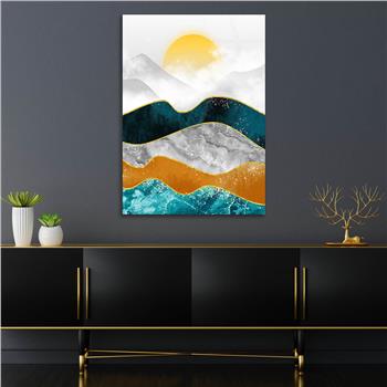 Dikey Sanat Temalı Cam Tablo 580