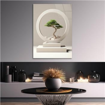 Dikey Doğa Temalı Cam Tablo 401