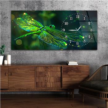 Yatay Saatli Yandan Sanat Temalı Cam Tablo 292