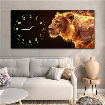 Yatay Saatli Yandan Sanat Temalı Cam Tablo 309