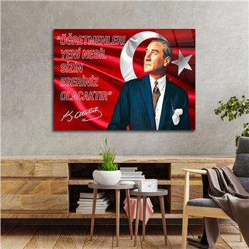 Yatay Vatan Temalı Cam Tablo 164